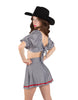 Nashville Peasant Sleeve Tie Up Crop Top