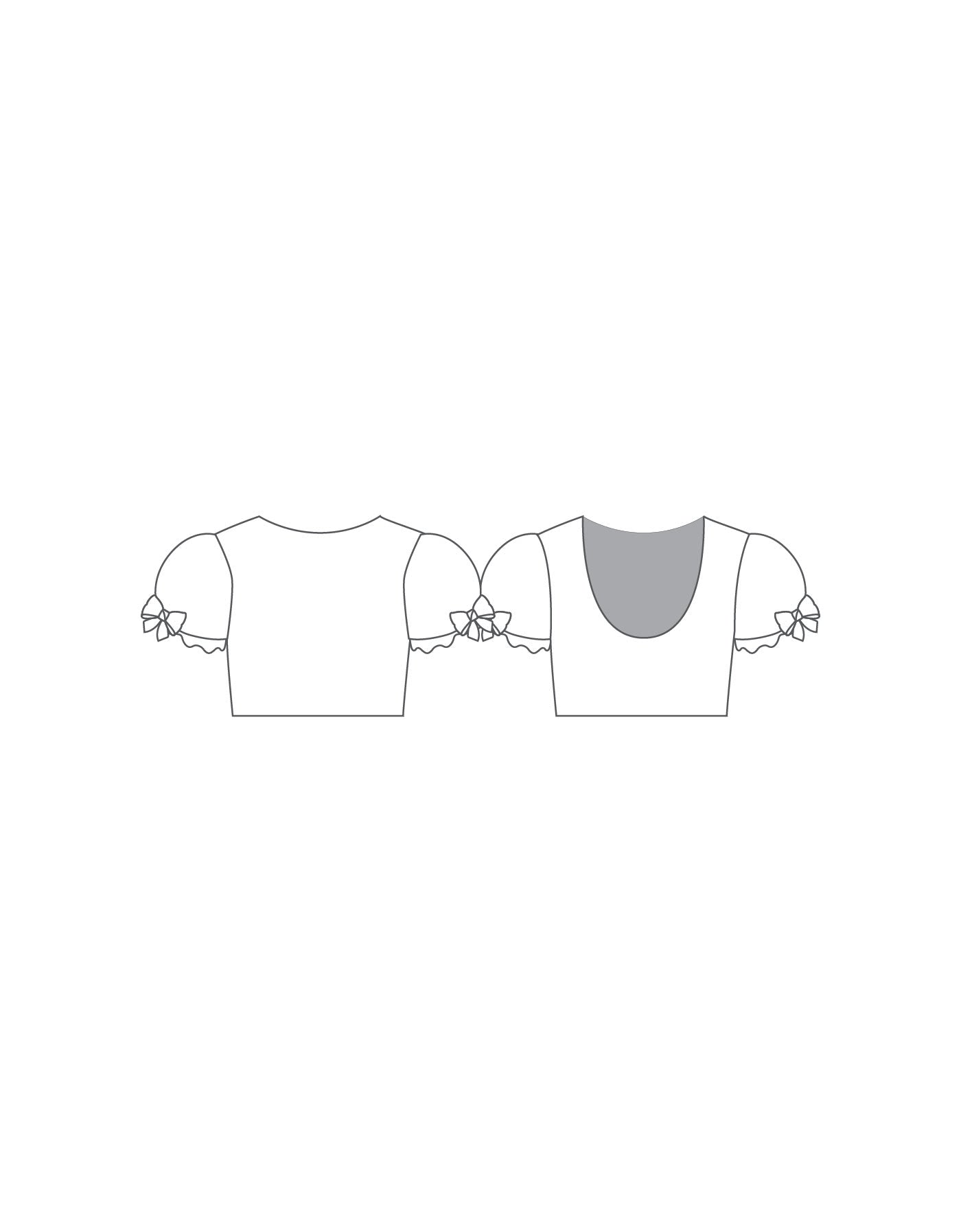 Custom Inked Puff Sleeve Crop Top - Lycra