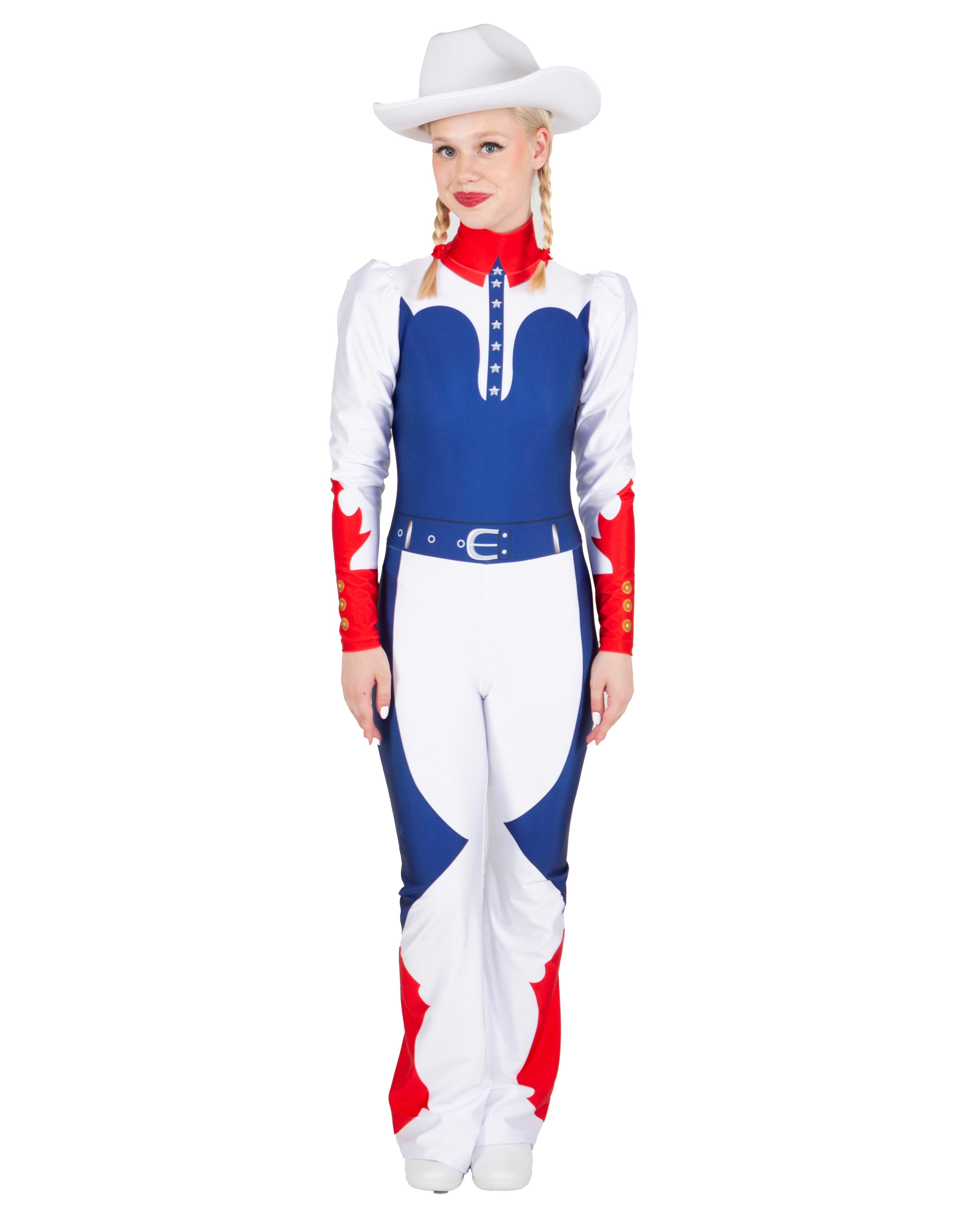 Rodeo Carter LS Puff Sleeve Zipper Back Flare Pant Unitard