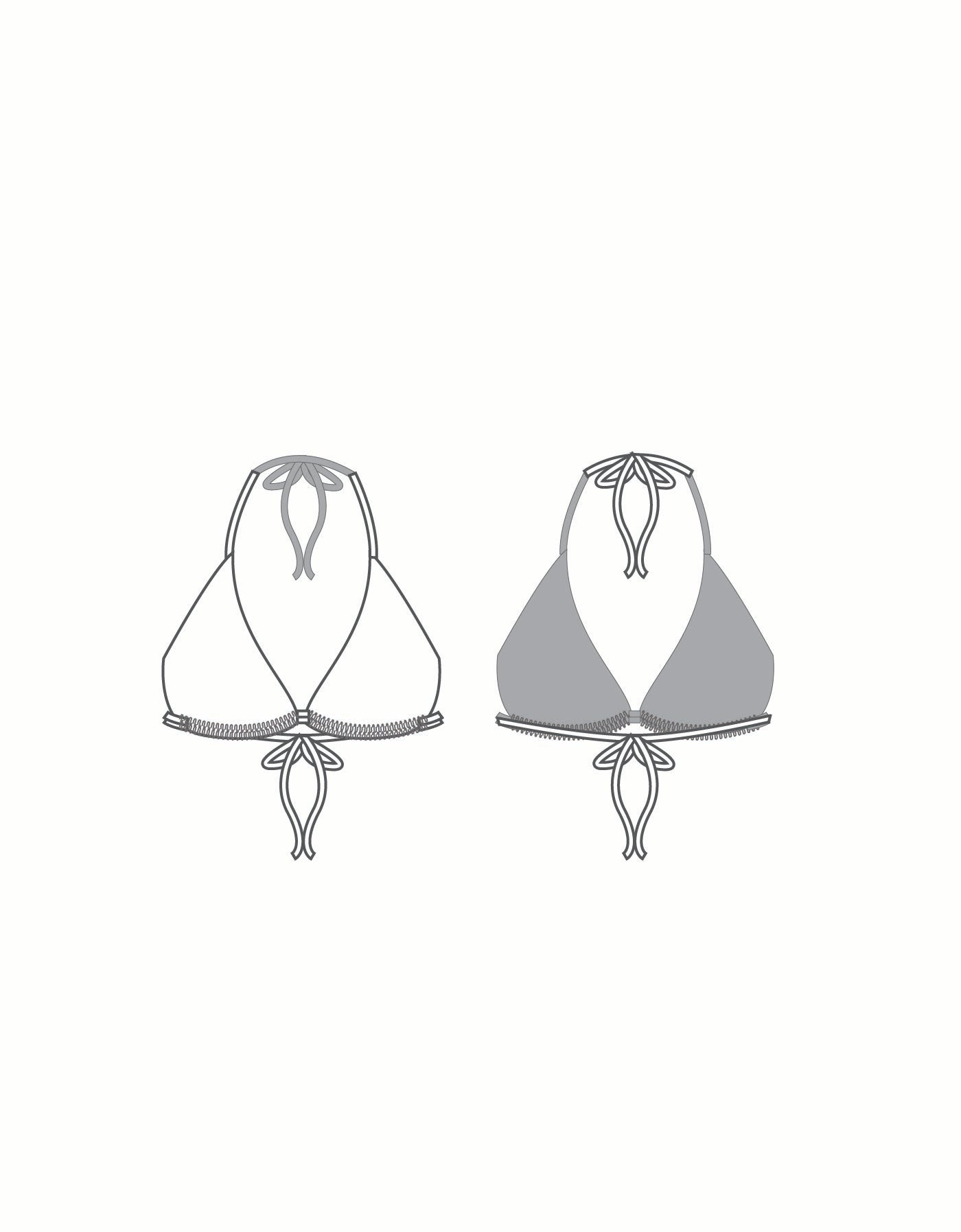 Custom Inked String Bikini Bra - Lycra