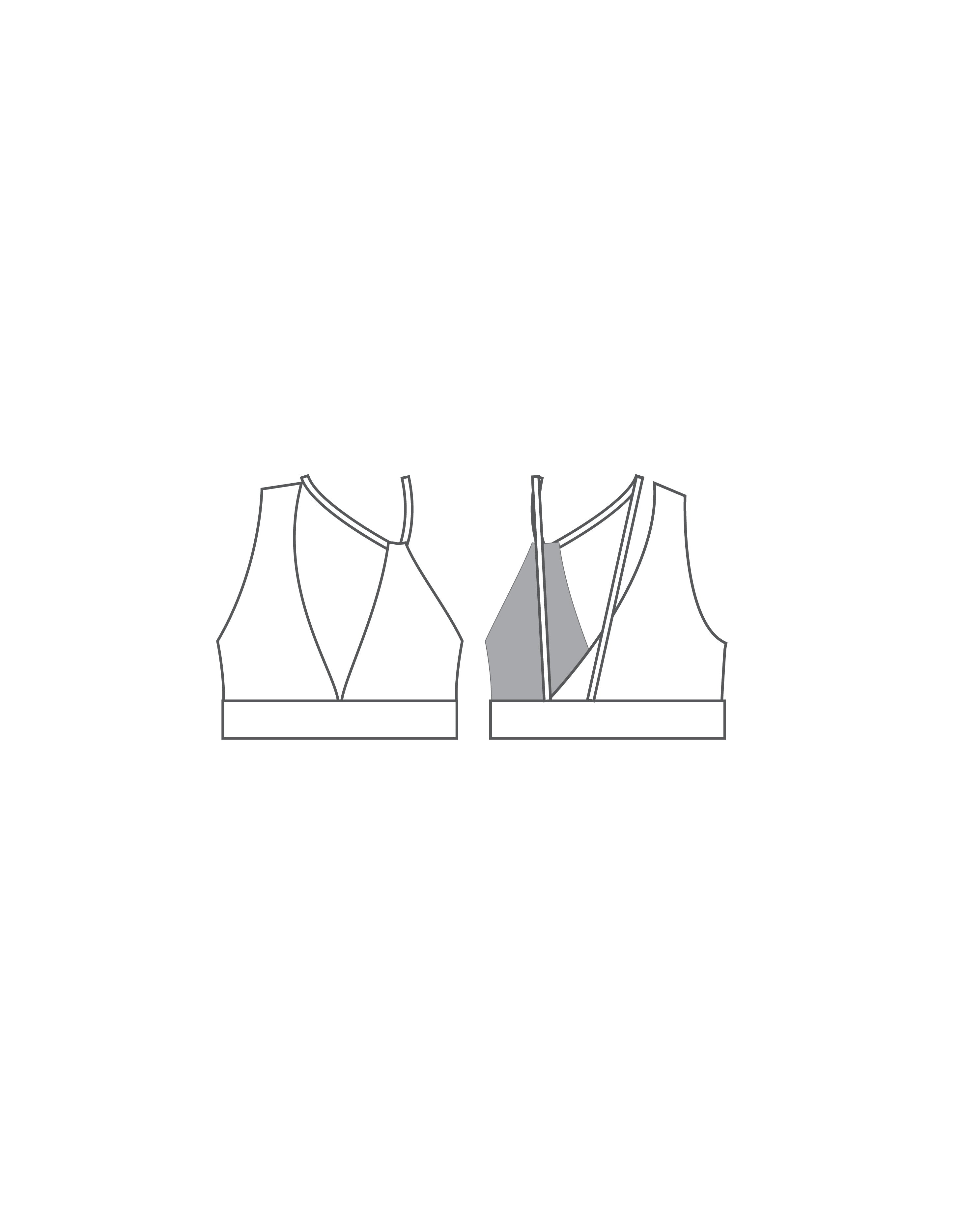 Custom Inked Asymetric Bra - Flat Supplex
