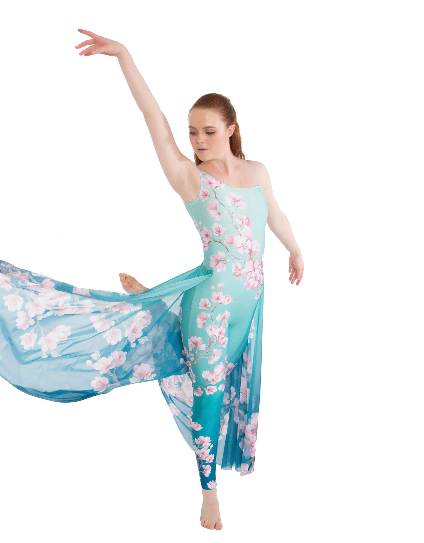 Cherry Blossom One Shoulder Unitard