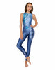 Falling Petals Sleeveless Open Back Unitard
