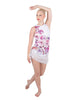 Magnolia Sleeveless Chiffon Rouched Dress With Leotard