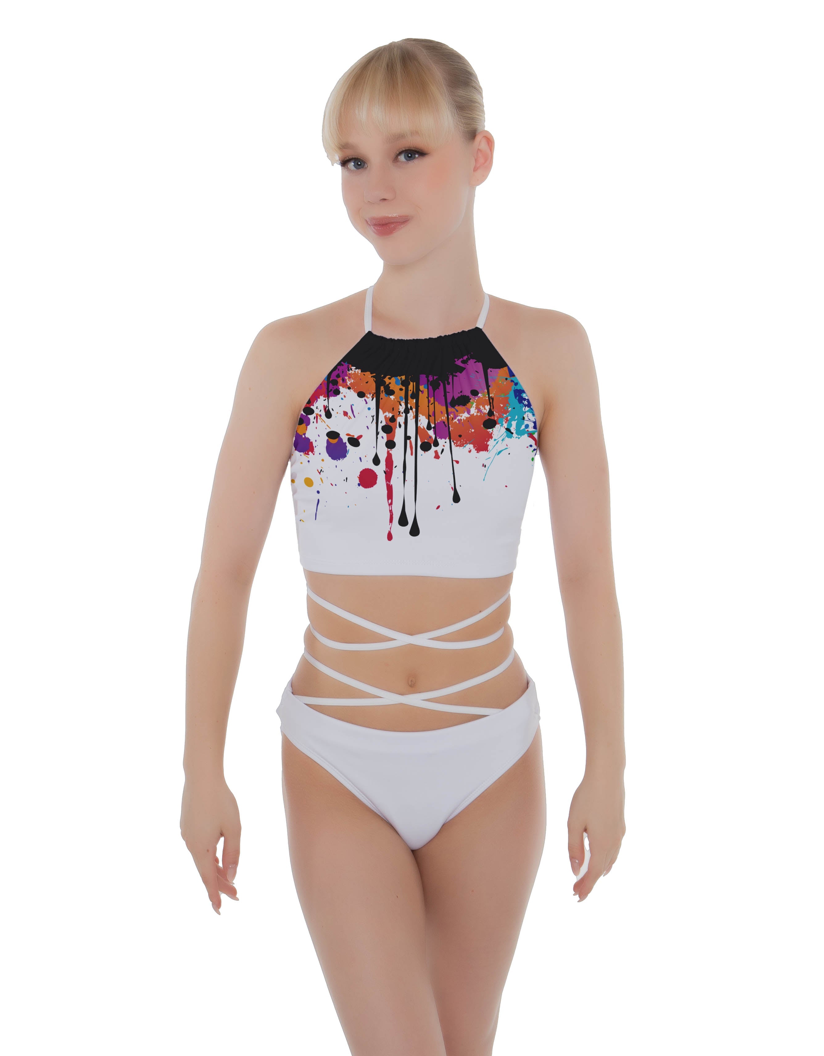 Paint Splatter Moving On Crop Top