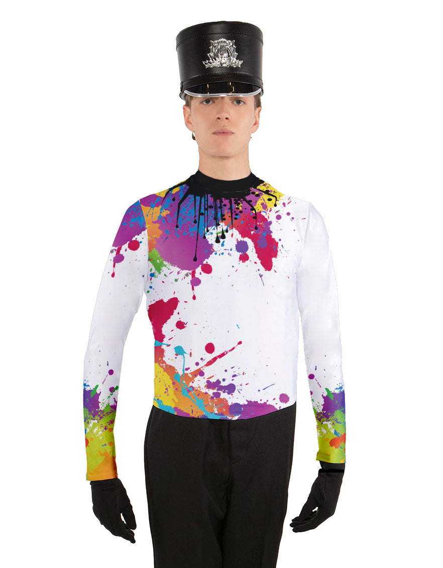 Paint Splatter Enhanced Performance Top Mid Rise Curve