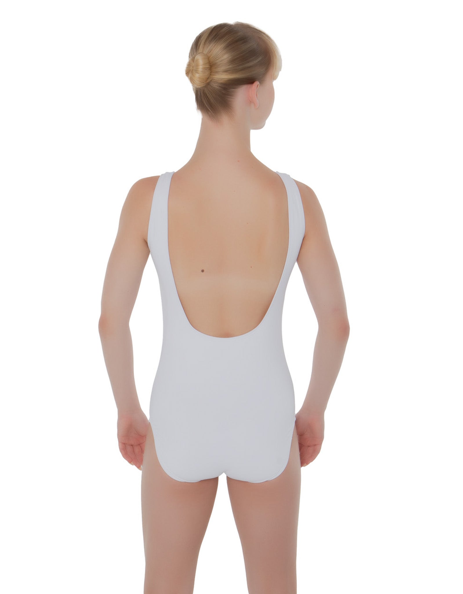 Solid Lycra Boatneck Open Back Leotard