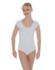 Solid Lycra Cap Sleeve Scoop Neck Open Back Leotard