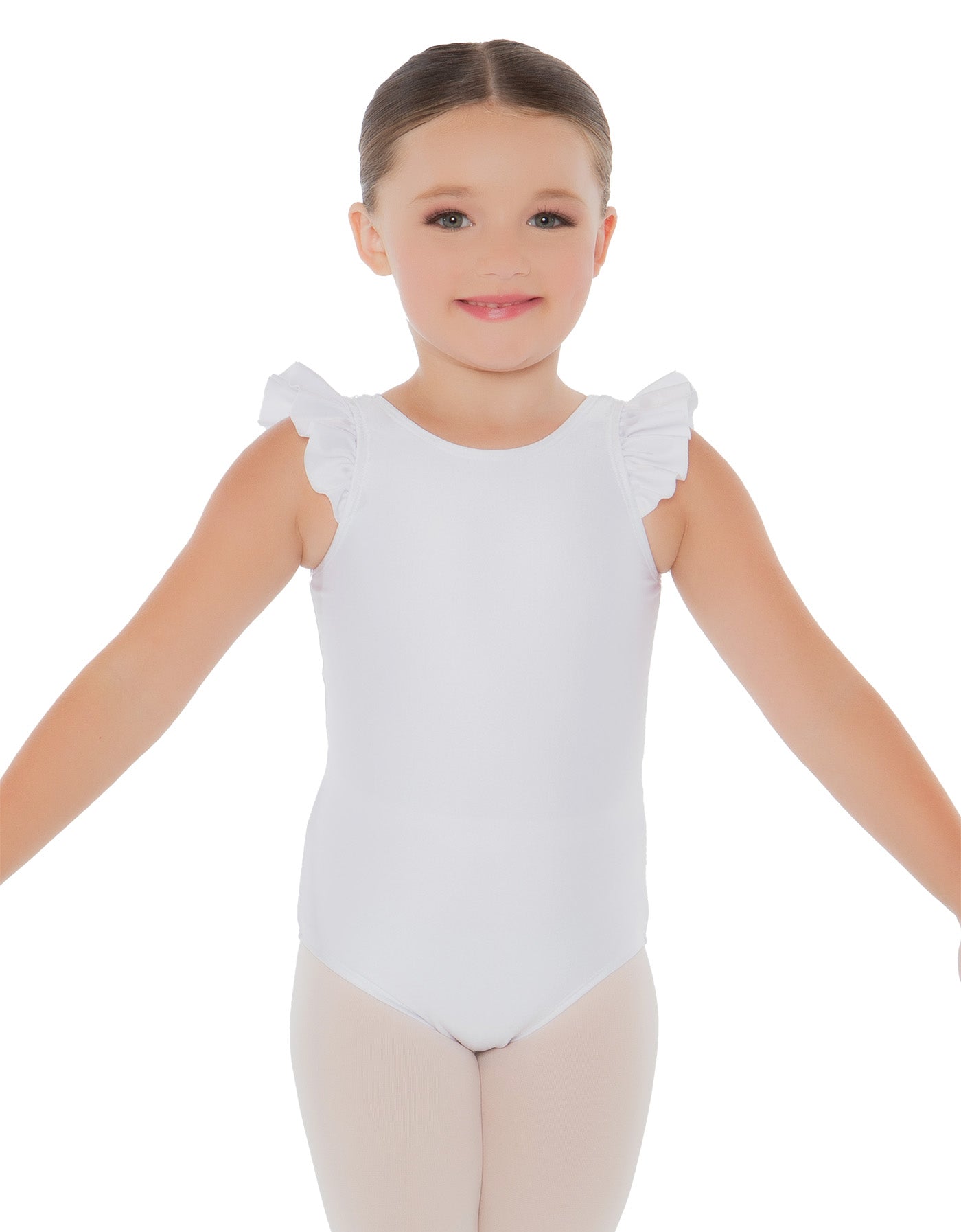 Solid Lycra Tank with Gather Sleeve Leotard