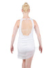 Solid Glitter Chiffon Sleeveless Rouched Dress With Leotard