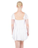 Solid Lycra and Chiffon Flutter Sweetheart Dress