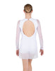 Solid Mesh and Lycra LS Round Neck Dress with Open Back and Side Slits w/biketard