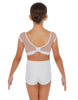 Solid Lycra Mesh Bow Back Crop Top