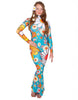 Flower Child Daisy LS Zipper Back Wide Flare Pant Unitard