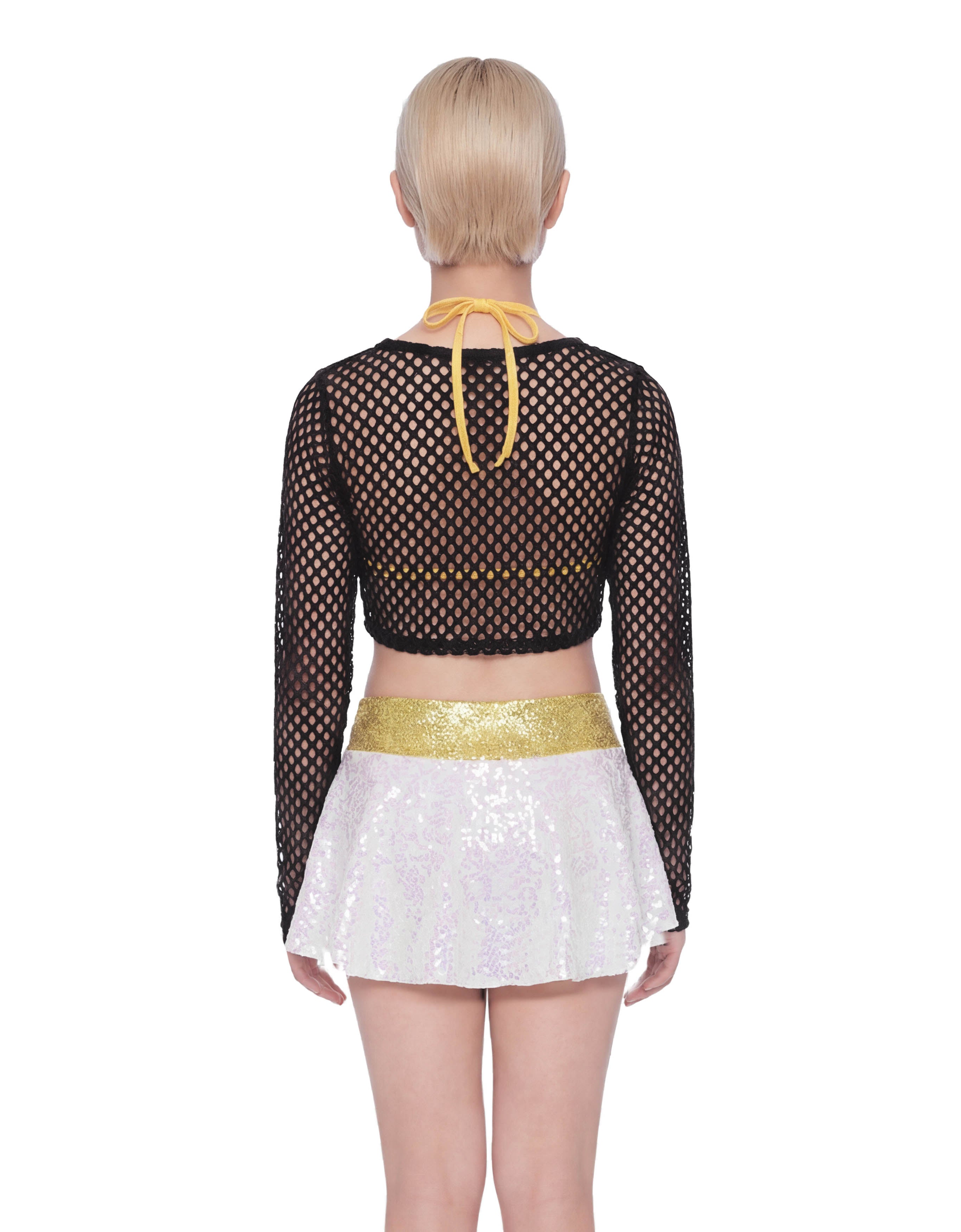 Meshed LS Mesh Crop Top