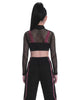 Meshed Long Sleeve T Neck Shrug