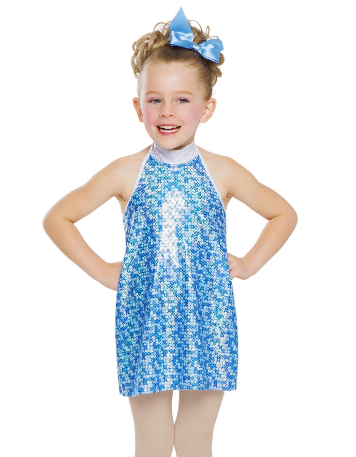 Disco Dream Rainbow Sparkles Halter Collar Dress
