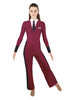 Suited Up LS TNeck Zipper Back Straight Leg Unitard