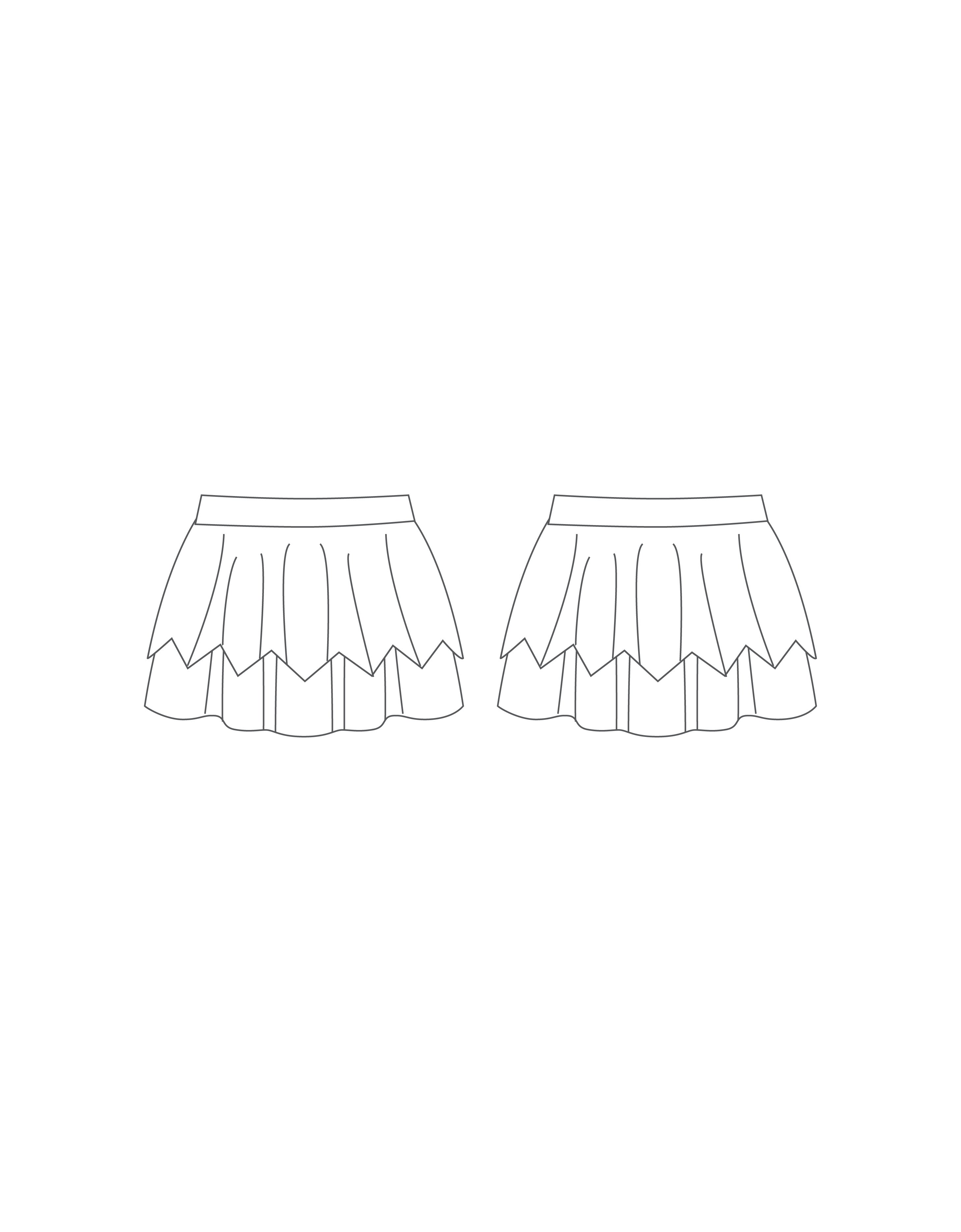 Custom Inked 2 Tier Flounce Skirt - No Panty - Lycra