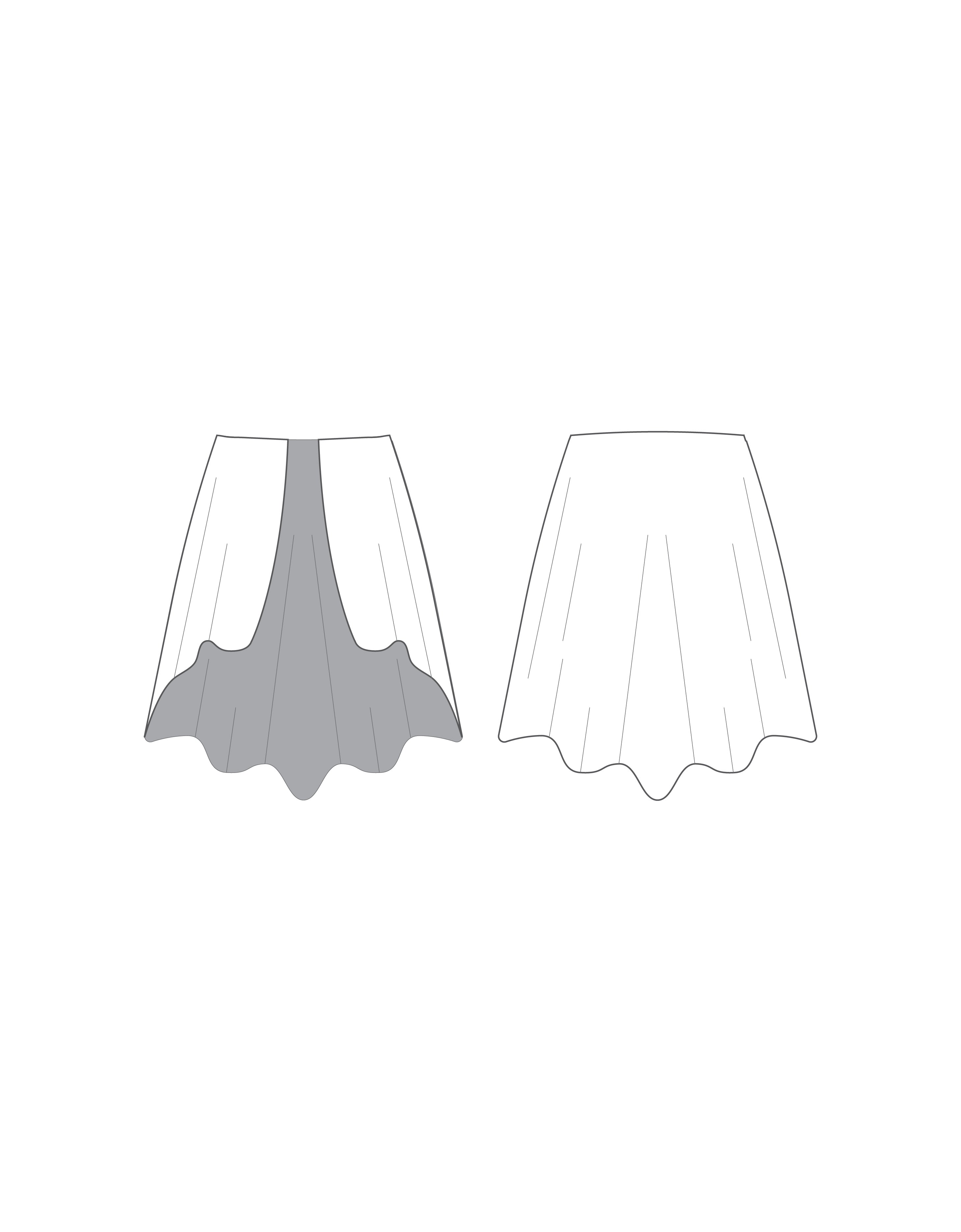 Custom Inked Open Ballroom Skirt - Chiffon