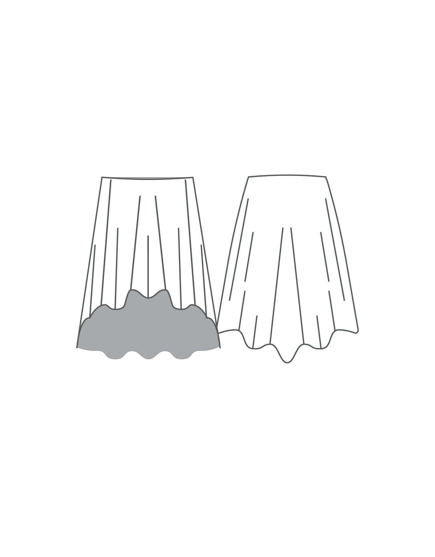Custom Ballroom Skirt No Waistband - Chiffon