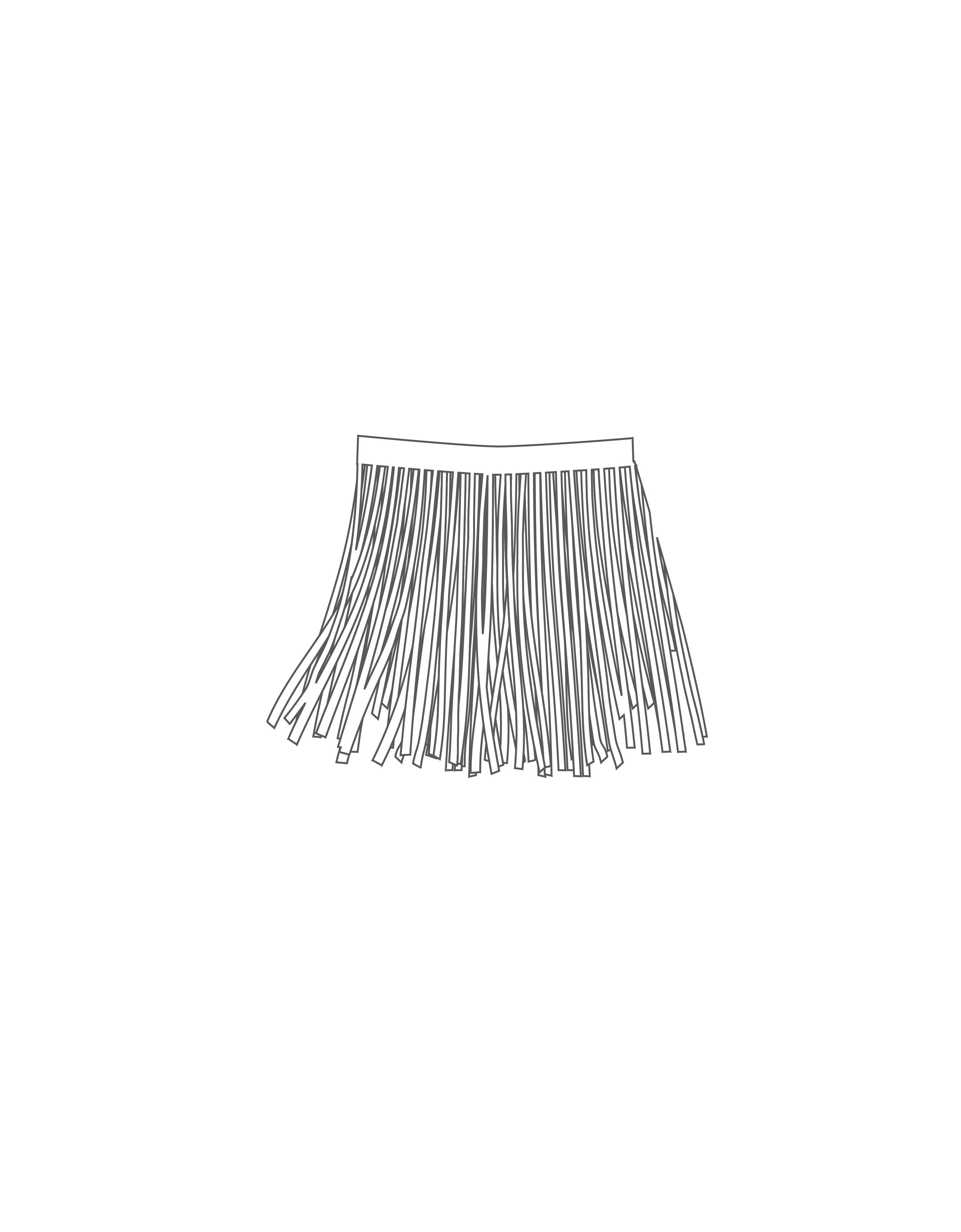 Custom Inked Fringe Cut Skirt - Lycra