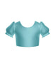 Solid Lycra Puff Sleeve Crop Top