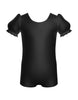 Solid Lycra Puff Sleeve Biketard