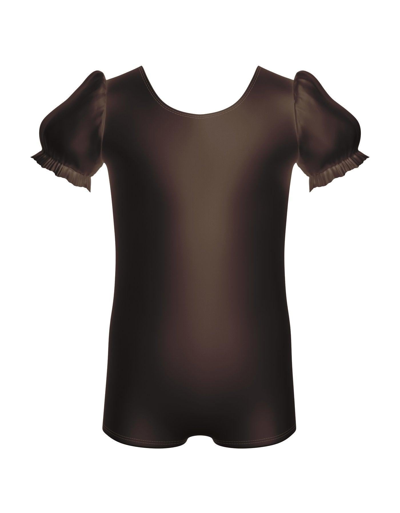Solid Lycra Puff Sleeve Biketard