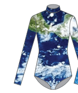 Custom Earth 1 Lycra LS Tneck Zipper Back Leotard