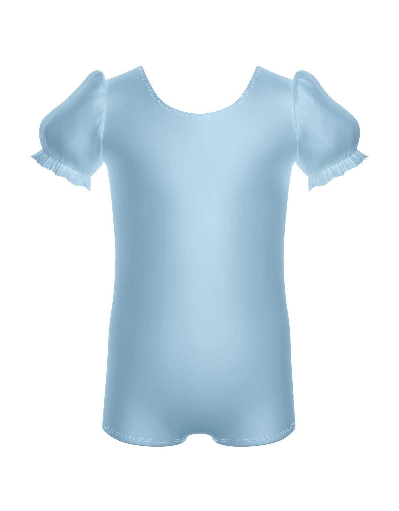 Solid Lycra Puff Sleeve Biketard