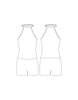 Custom Inked Lycra Halter Covered Back Biketard - Hamilton Theatrical