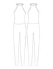 Custom Inked Lycra Halter Covered Back Unitard - Hamilton Theatrical