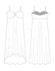 Custom Inked Chiffon Long Dress - Hamilton Theatrical