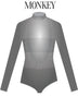 Custom Jungle Book LS Tneck Open Back Mesh Leotard with Bandeau and Panty