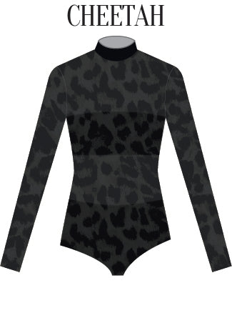 Custom Jungle Book LS Tneck Open Back Mesh Leotard with Bandeau and Panty