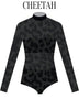 Custom Jungle Book LS Tneck Open Back Mesh Leotard with Bandeau and Panty