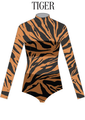 Custom Jungle Book LS Tneck Open Back Mesh Leotard with Bandeau and Panty