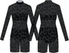 Custom Jungle Book LS Tneck Zip Back Mesh Bike Short Biketard with Bandeau and Panty