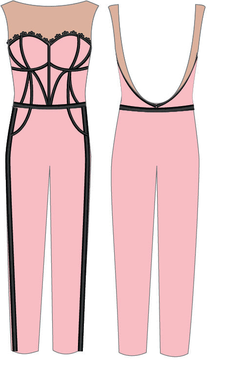Custom Can Can Can Mesh Sweetheart Unitard