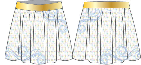 Huntress Golden Skater Skirt with Waistband