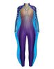 Sea Creature LS Tneck Zipper Back Unitard with Fins