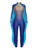 Sea Creature LS Tneck Zipper Back Unitard with Fins
