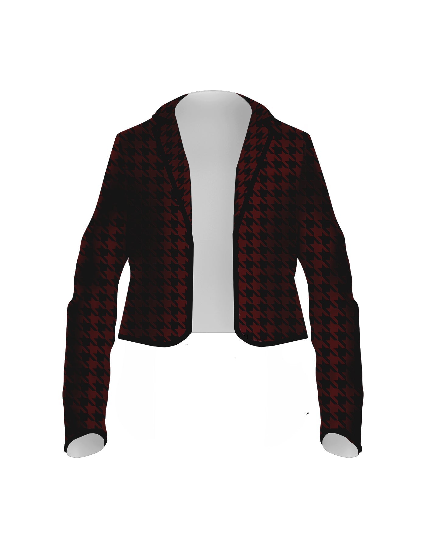Totally Clueless Houndstooth Cropped Scuba Jacket Ladies