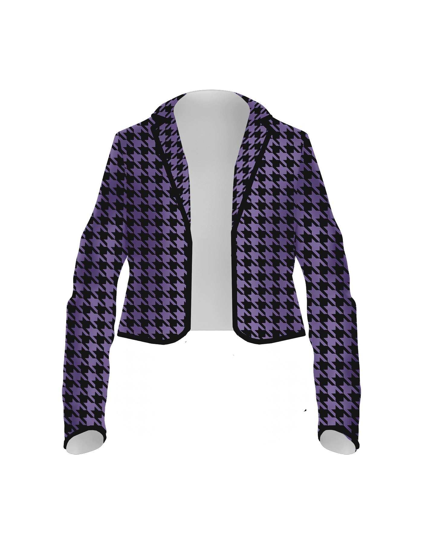 Totally Clueless Houndstooth Cropped Scuba Jacket Ladies