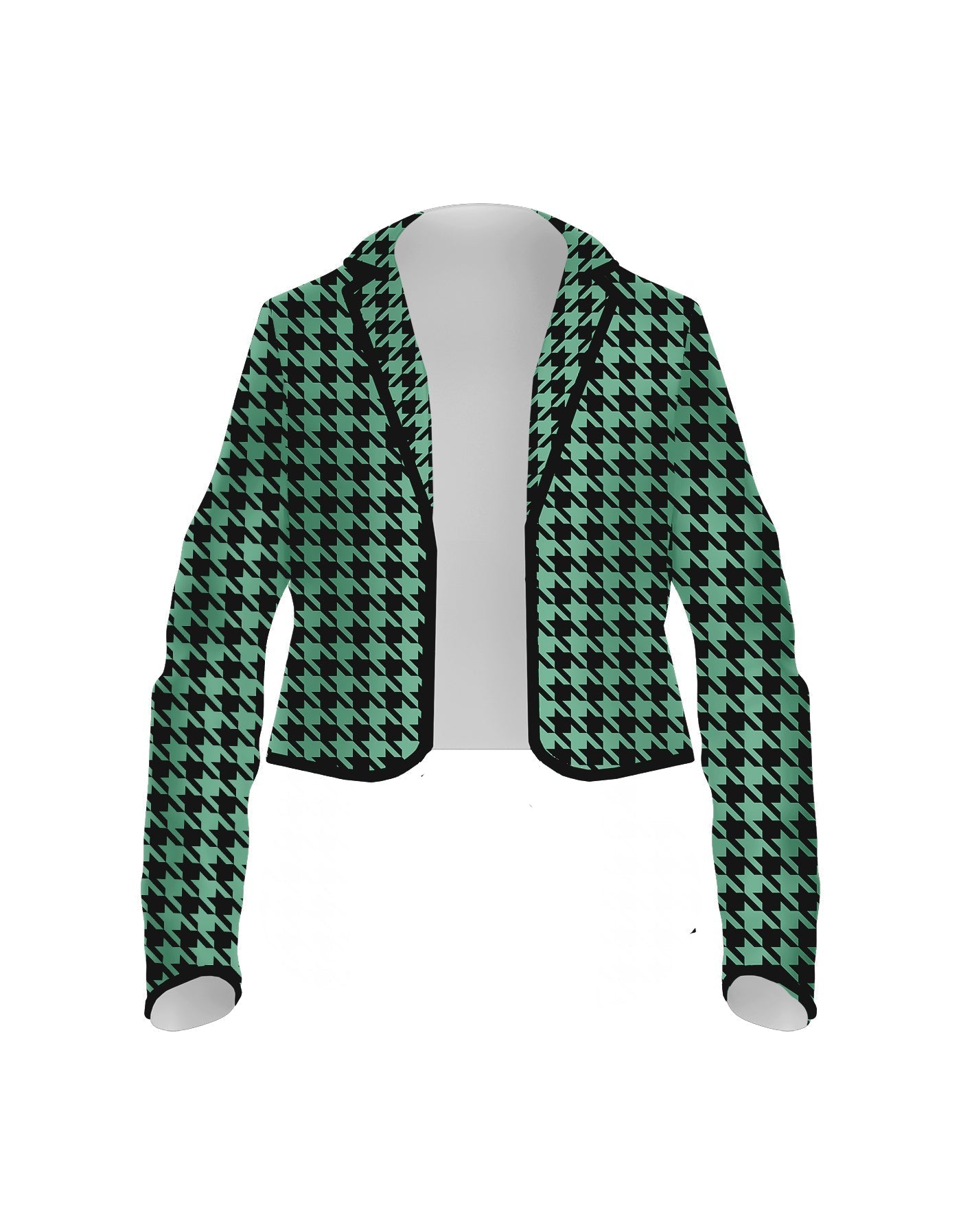 Totally Clueless Houndstooth Cropped Scuba Jacket Ladies