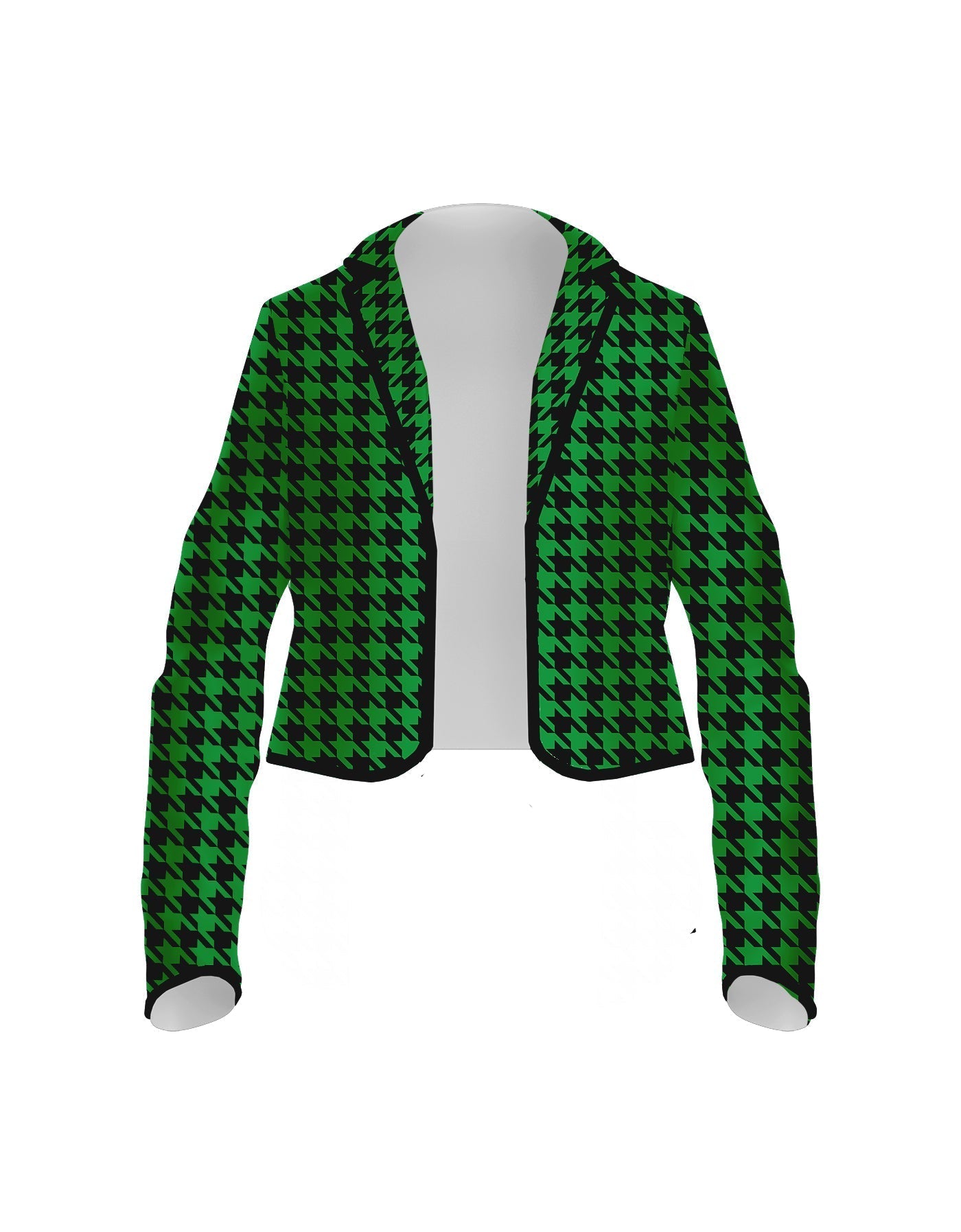 Totally Clueless Houndstooth Cropped Scuba Jacket Ladies
