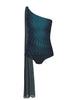 Fractal One Shoulder Leotard with Chiffon Sash