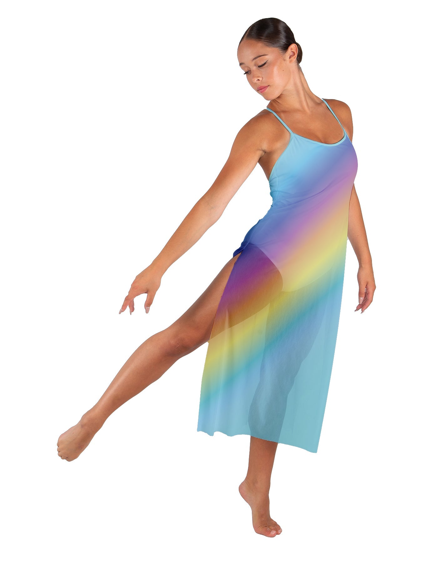 Rainbow Connection Long Chiffon Panel Dress