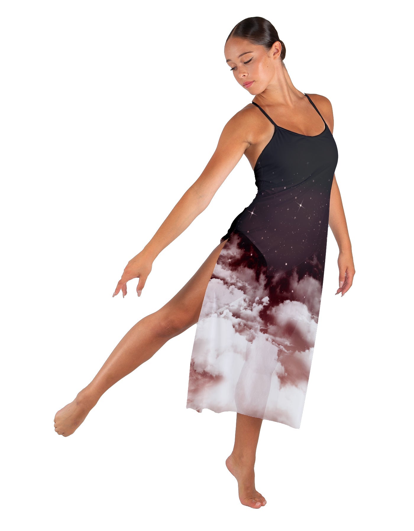 Stairway to Heaven Long Chiffon Panel Dress